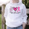 Peace Love Cure Pink Ribbon Cancer Breast Awareness Hoodie