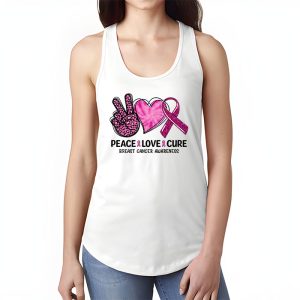 Peace Love Cure Pink Ribbon Cancer Breast Awareness Tank Top 1 3