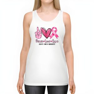 Peace Love Cure Pink Ribbon Cancer Breast Awareness Tank Top 2 1