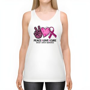 Peace Love Cure Pink Ribbon Cancer Breast Awareness Tank Top 2 3