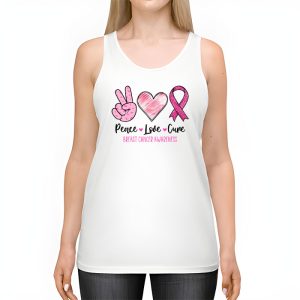 Peace Love Cure Pink Ribbon Cancer Breast Awareness Tank Top 2