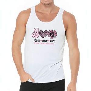 Peace Love Cure Pink Ribbon Cancer Breast Awareness Tank Top 3 2