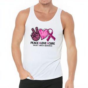 Peace Love Cure Pink Ribbon Cancer Breast Awareness Tank Top 3 3