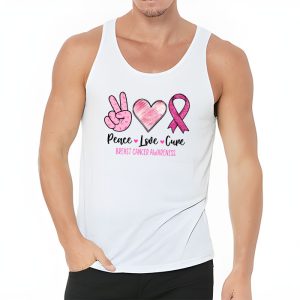 Peace Love Cure Pink Ribbon Cancer Breast Awareness Tank Top 3