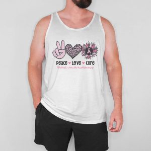 Peace Love Cure Pink Ribbon Cancer Breast Awareness Tank Top 5 2