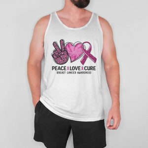 Peace Love Cure Pink Ribbon Cancer Breast Awareness Tank Top 5 3