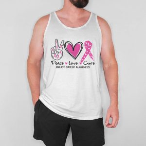 Peace Love Cure Pink Ribbon Cancer Breast Awareness Tank Top 5 4