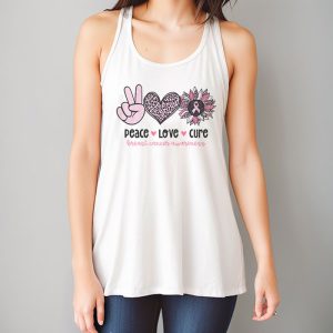 Peace Love Cure Pink Ribbon Cancer Breast Awareness Tank Top 6 2