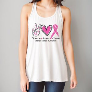 Peace Love Cure Pink Ribbon Cancer Breast Awareness Tank Top 6 4