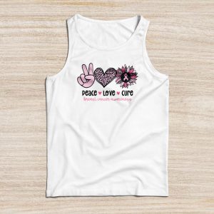 Peace Love Cure Pink Ribbon Cancer Breast Awareness Tank Top