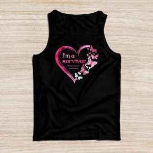 Breast Cancer Survivor Pink Butterfly I’m A Survivor Tank Top 2