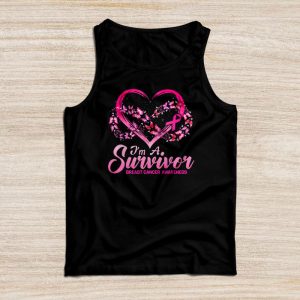Breast Cancer Survivor Pink Butterfly I’m A Survivor Tank Top 3