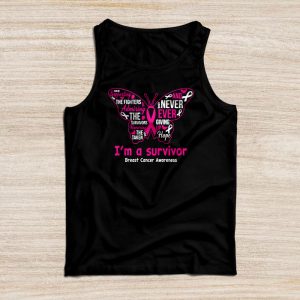 Breast Cancer Survivor Pink Butterfly I’m A Survivor Tank Top 4