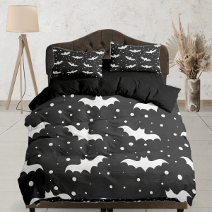 Polka Dot Bats Halloween Full Bedding & Pillowcase