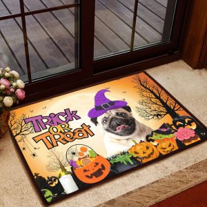 Pug Halloween Dog Doormat Welcome Mat