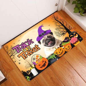 Pug Halloween Doormat Welcome Mat