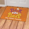 Pumpkins And Ghost Personalized Halloween Doormat Welcome Mat