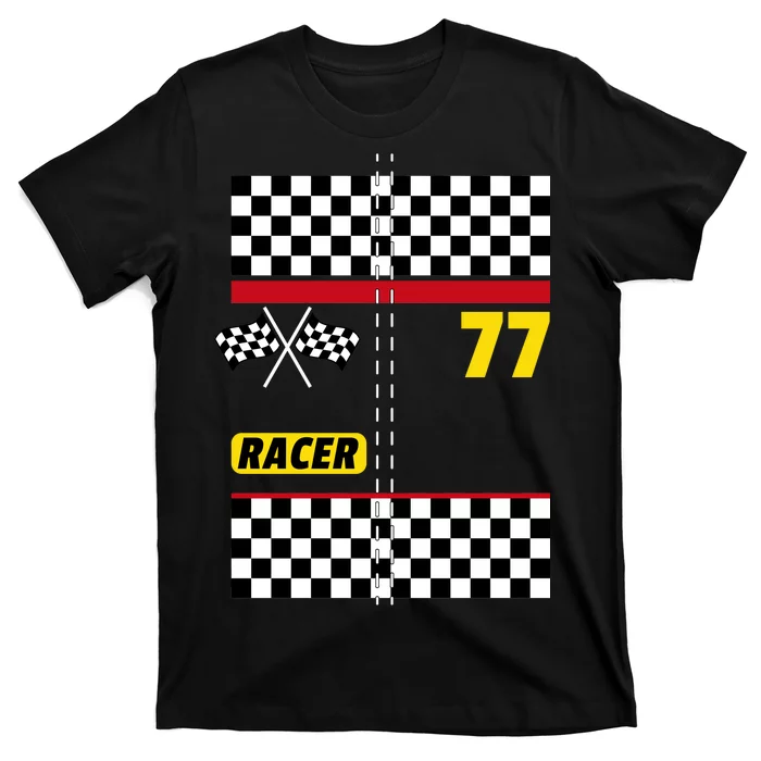 Race Car Driver Costume For Halloween Unisex T-Shirt For Adult Kids