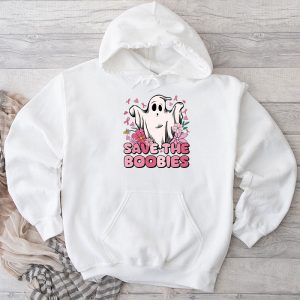 Breast Cancer Shirts Save The Boobies Ghost Halloween Pink Ribbon Hoodie 4