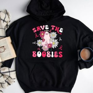 Save The Boobies Ghost Halloween Pink Ribbon Breast Cancer Hoodie 3 1