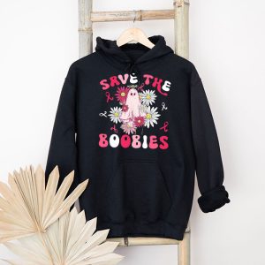 Save The Boobies Ghost Halloween Pink Ribbon Breast Cancer Hoodie 4 1