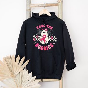 Save The Boobies Ghost Halloween Pink Ribbon Breast Cancer Hoodie 4 2