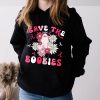 Save The Boobies Ghost Halloween Pink Ribbon Breast Cancer Hoodie