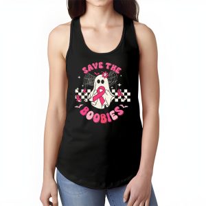 Save The Boobies Ghost Halloween Pink Ribbon Breast Cancer Tank Top 1 2