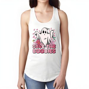 Save The Boobies Ghost Halloween Pink Ribbon Breast Cancer Tank Top 1 3