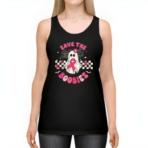 Save The Boobies Ghost Halloween Pink Ribbon Breast Cancer Tank Top 2 2