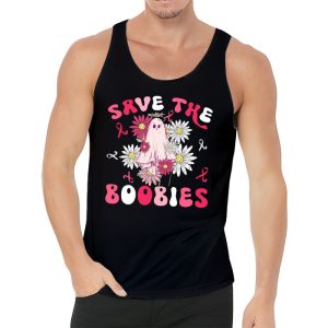 Save The Boobies Ghost Halloween Pink Ribbon Breast Cancer Tank Top 3 1