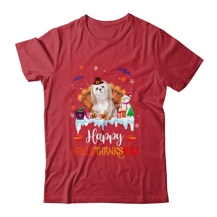 Shih-Tzu-HalloThanksMas-Halloween-Thanksgiving-Christmas-Unisex-T-Shirt-For-Adult-Kids-1 Shih Tzu HalloThanksMas Halloween Thanksgiving Christmas Unisex T Shirt For Adult Kids 1