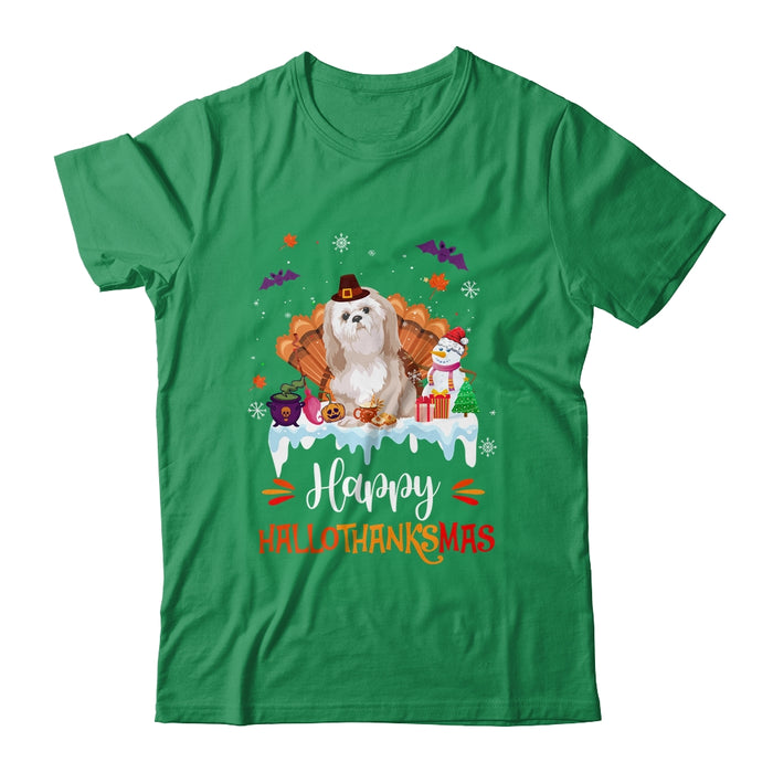 Shih-Tzu-HalloThanksMas-Halloween-Thanksgiving-Christmas-Unisex-T-Shirt-For-Adult-Kids-2 Shih Tzu HalloThanksMas Halloween Thanksgiving Christmas Unisex T Shirt For Adult Kids 2