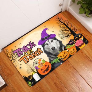 Siberian Husky Halloween Dog Doormat Welcome Mat