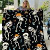 Skeleton Dancing Halloween Gift Fleece Blanket