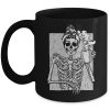 Skeleton Drinking Coffee Messy Bun Halloween Costume