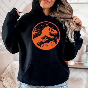 Skeleton Riding Mummy Dinosaur T Rex Kids Funny Halloween Hoodie 2 9