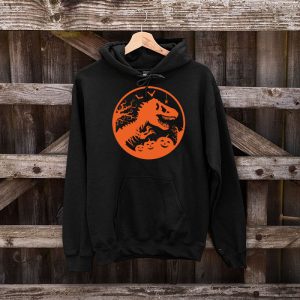 Skeleton Riding Mummy Dinosaur T Rex Kids Funny Halloween Hoodie 4 4