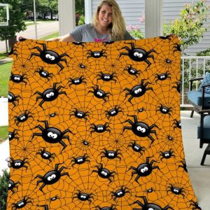 Spiderweb Halloween Gift Fleece Blanket