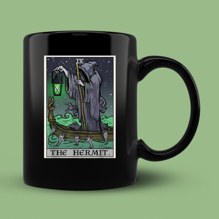 Spooky Ceramic Novelty Coffee Mug The Hermit Tarot Card Gothic Halloween Mug