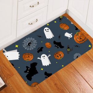 Spooky Halloween Gray Doormat Welcome Mat