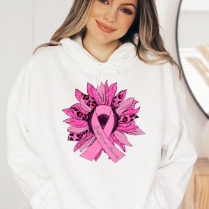 Sunflower Pink Breast Cancer Awareness Women Warrior Hoodie 1 1