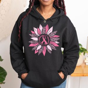 Sunflower Pink Breast Cancer Awareness Women Warrior Hoodie 1 2