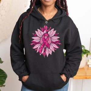 Sunflower Pink Breast Cancer Awareness Women Warrior Hoodie 1 3