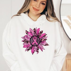 Sunflower Pink Breast Cancer Awareness Women Warrior Hoodie 1 4