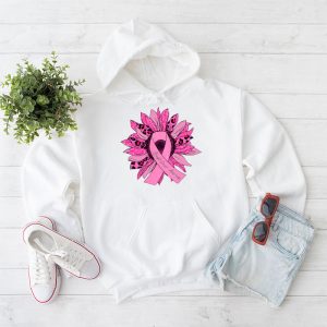 Sunflower Pink Breast Cancer Awareness Women Warrior Hoodie 2 1