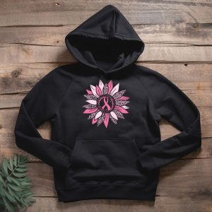 Sunflower Pink Breast Cancer Awareness Women Warrior Hoodie 2 2