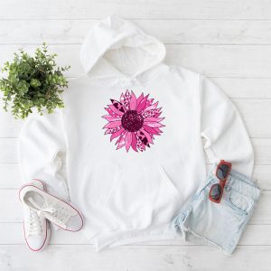 Sunflower Pink Breast Cancer Awareness Women Warrior Hoodie 2