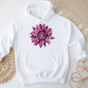 Sunflower Pink Breast Cancer Awareness Women Warrior Hoodie 3 4