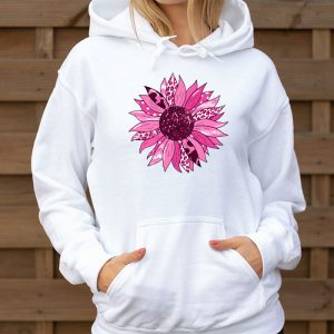 Sunflower Pink Breast Cancer Awareness Women Warrior Hoodie 3 5